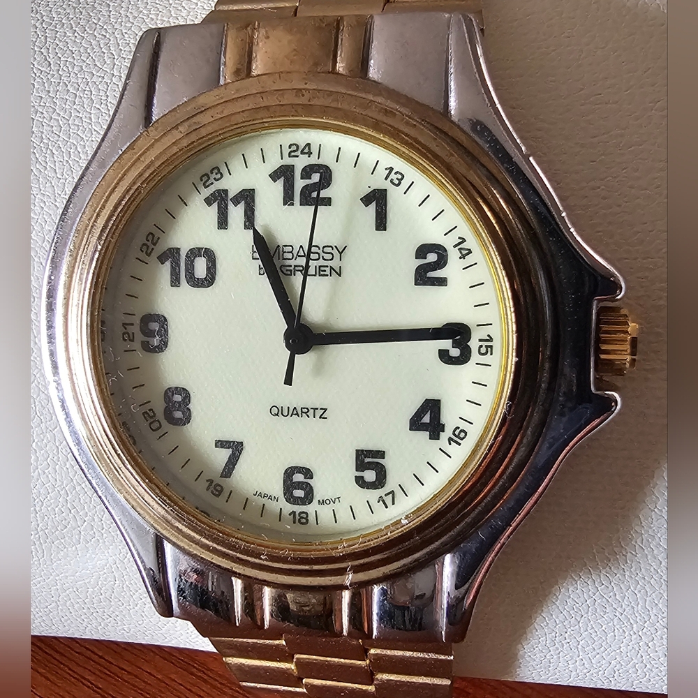 Embassy by Gruen Men's Watch Gold Tone GEM1353 Works